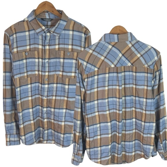BF1458 Men’s Alpine Design Plaid Flannel Button Down Shirt L - Picture 1 of 7